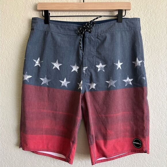 O'Neill Men's Boardshorts Red Blue Size 32 - Picture 4 of 4